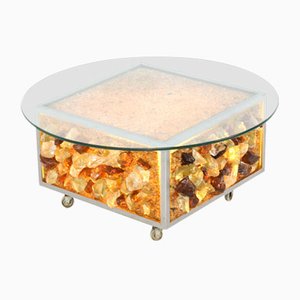 Mid-Century Brutalist Coffee Table with Gemstones, Belgium, 1970s