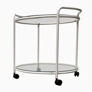 Postmodern Glass Service Trolley or Side Table