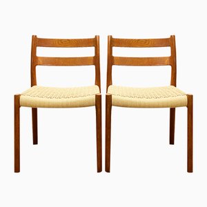 Dänische Mid-Century Modell 84 Stühle aus Teak von Niels O. Møller für Jl Moller, 1950er, 4er Set