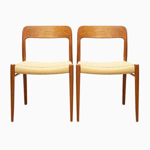 Dänische Mid-Century Modell 79 Stühle aus Teak von Niels O. Møller für Jl Molor, 1950er, 2er Set