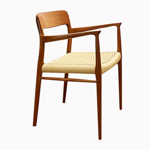 Mid-Century Danish Teak Model 56 Armrest Chair with Braid by Niels O. Møller for J.l. Moller, 1950s
