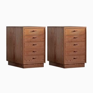 Pine Chest of Drawers by Danish Cabinetmaker, 1970s, Set of 2
