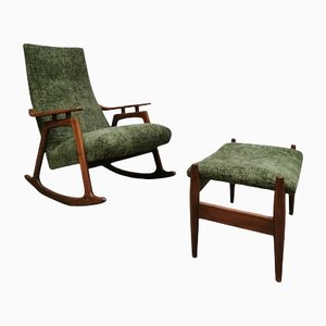 Vintage Scandinavian Design Rocking Chair, Set of 2