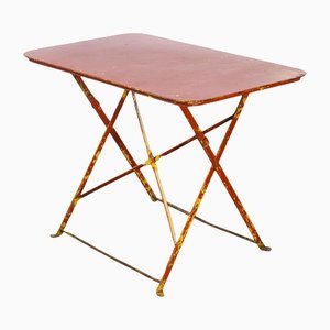 French Folding Outdoor Table in Red Metal, 1950s