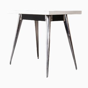 French Rectangular T55 Tolix Model 1 Dining Table with Chrome Legs, 1950s