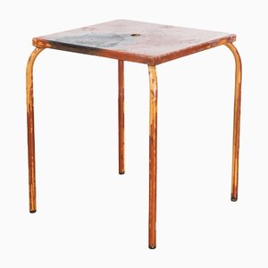 French Red Metal Model 836.3 Garden Table, 1950s
