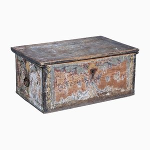 Mid 18th Century Swedish Hand Painted Traditional Pine Chest
