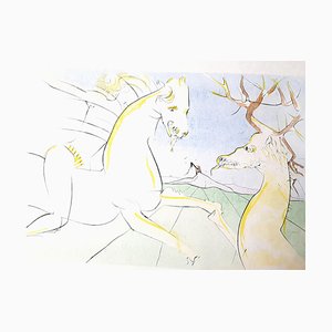 Salvador Dali, the Rider and the Deer, 1974, Handsigned Engraving