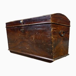 Wooden Brocante Blanket Box in Brown, Early 1900s