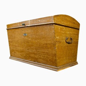 Wooden Brocante Blanket Box in Brown, Early 1900s