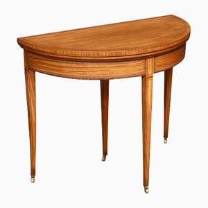 Satinwood Demilune Card Table