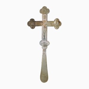 Late 19th Century Russian Silver Holy Cross from Workshop LA