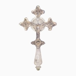 Ancient Silver 84 Altar Cross from V.P, Russian Empire, Moscow, 1875