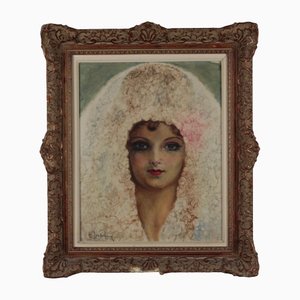 Spanish Woman in a White Cape Painting