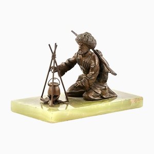 Bronze Cossack by the Fire Miniature