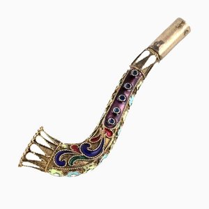 Embouchure en Argent et Émail Cloisonné, Russie, 1920s