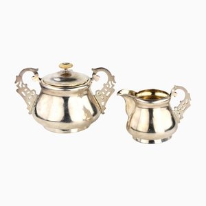 Imperial Russian Silver Creamer and Sugar Bowl, Set of 2