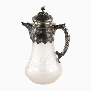 Silver Water Jug with Engraved Glass