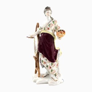 Porcelain Allegory of Painting Figurine, 19th Century