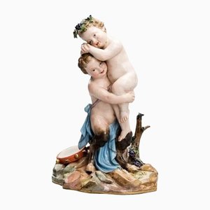 Satyre et Dionysos en Porcelaine de Meissen, 19ème Siècle