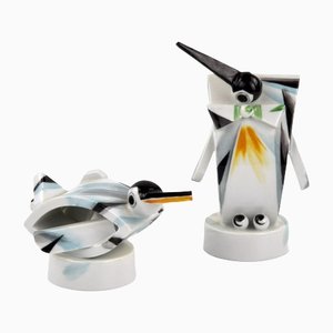 Art Deco Style Porcelain Penguins from Meissen, Set of 2