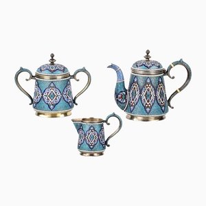 Silver Tea Set by Gustav Klingert, Set of 3