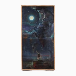 I Maikov, Mirror of the Moon, 1993, Oil on Canvas, Framed