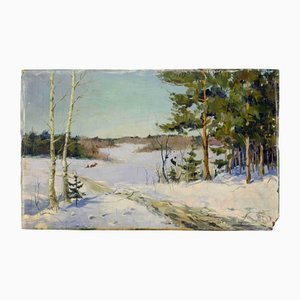 Yuon Konstantin Fedorovich, Winter Landscape, 1957, Oil on Plywood