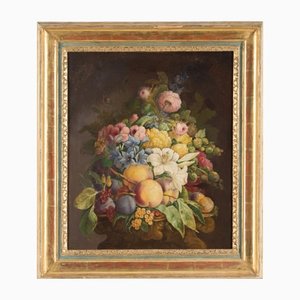 J. Leigh, Still Life with Bouquet of Flowers, Late 19th Century, Oil on Canvas, Framed