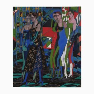 A. Zardinsh, Composition with Incoming Girls, años 40, Técnica mixta