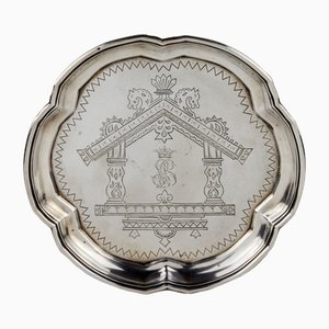 Russian Silver Tray Wedding Dish by Ignatiy Sazikov