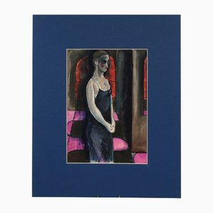 A. Zardinsh, Female Half-Figure, 1935, Mixed Media, Framed