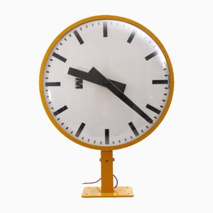 Double-Sided Vintage Station Clock with Lighting