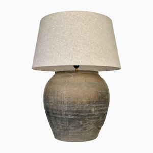 Vintage Mid Modern Steingut Lampe