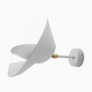 Mid-Century Modern White Saturn Wall Lamp by Serge Mouille for Indoor