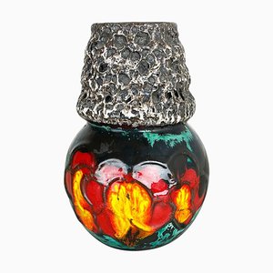 Deutsche Vintage Fat Lava Vase aus Keramik von Scheurich WGP, 1970er