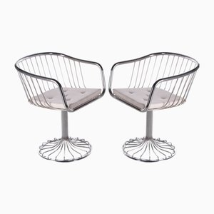 Vintage Tacke Metal Wire Chairs, 1970s, Set of 2
