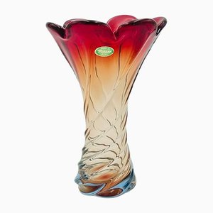 Large Vintage Italian Twisted Murano Glass Vase from Made Murano Glass, 1960s