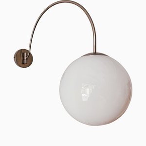 White Sphere Wall Lamp with Adjustable Arm