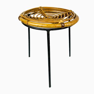 Tabouret Vintage en Bambou, Italie, 1950s