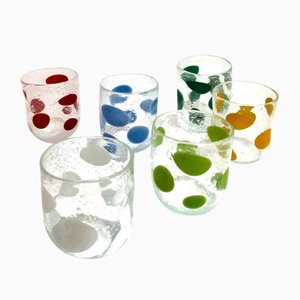 Handcrafted Circus Murano Glasses, Italy, Set of 6
