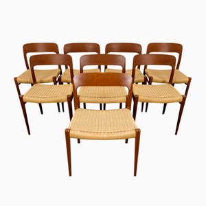 Model 75 Chairs by Niels O. Møller for J.L Møllers, 1960s, Set of 8