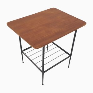 Kleiner Beistelltisch aus Teak & Metall, Niederlande, 1950er