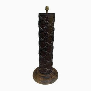 Large Antique French Toile De Jouy or Papier Copper Print Roller Converted Into a Table Lamp