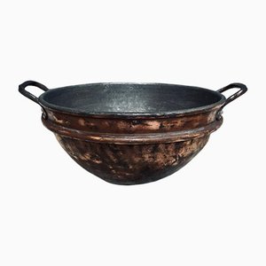 Huge Antique French Copper Basin Planter Bowl