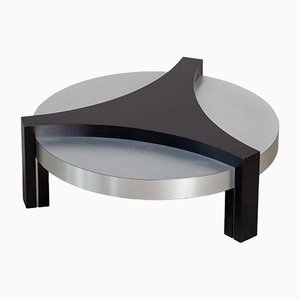 Black and Aluminum Low Table, 1970s