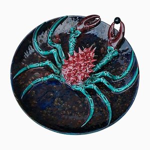 Keramik Krabben Teller von Renato Giavoli, 1956