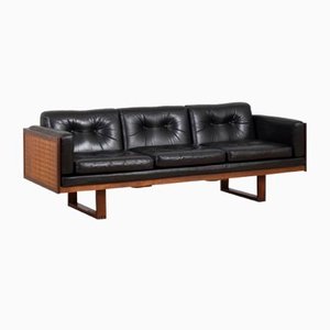 Governor Sofa in Rosewood and Black Leather by Poul Cadovius for France & Søn / France & Daverkosen, Denmark, 1960s
