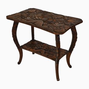 Art Nouveau Japanese Carved Side Table from Liberty & Co