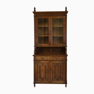 American Aesthetic Movement Chestnut Bookcase Cabinet, 1880